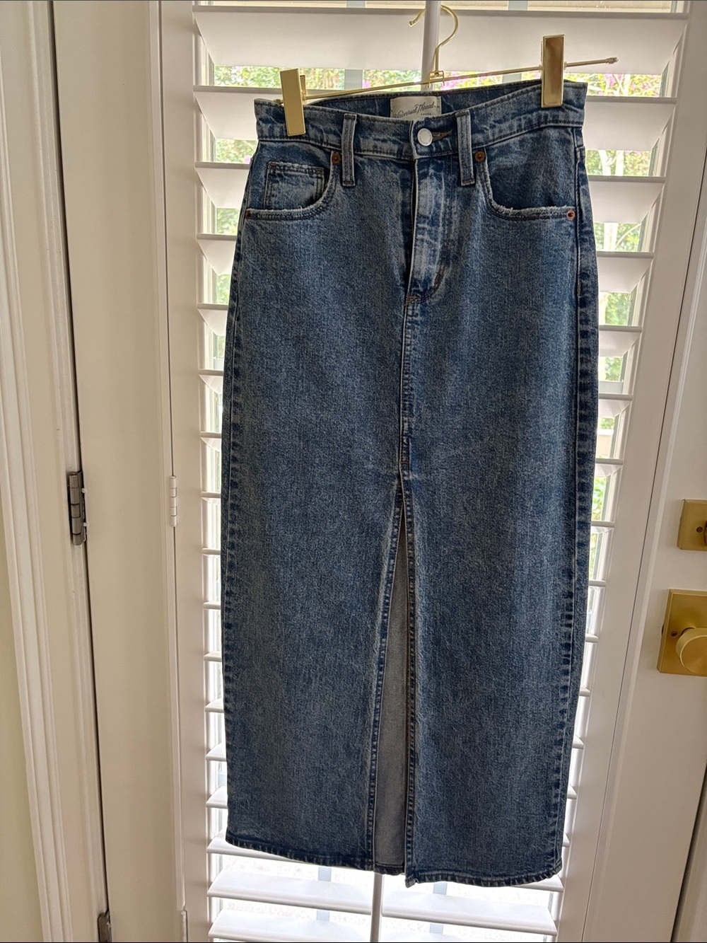 UNIVERSAL THREAD DENIM FRONT SLIT MAXI SKIRT- size 0